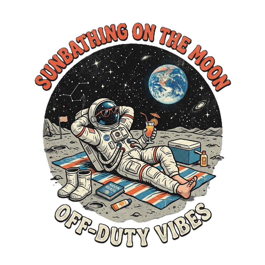 Diseño Sunbathing on the Moon de la colección Good Vibes