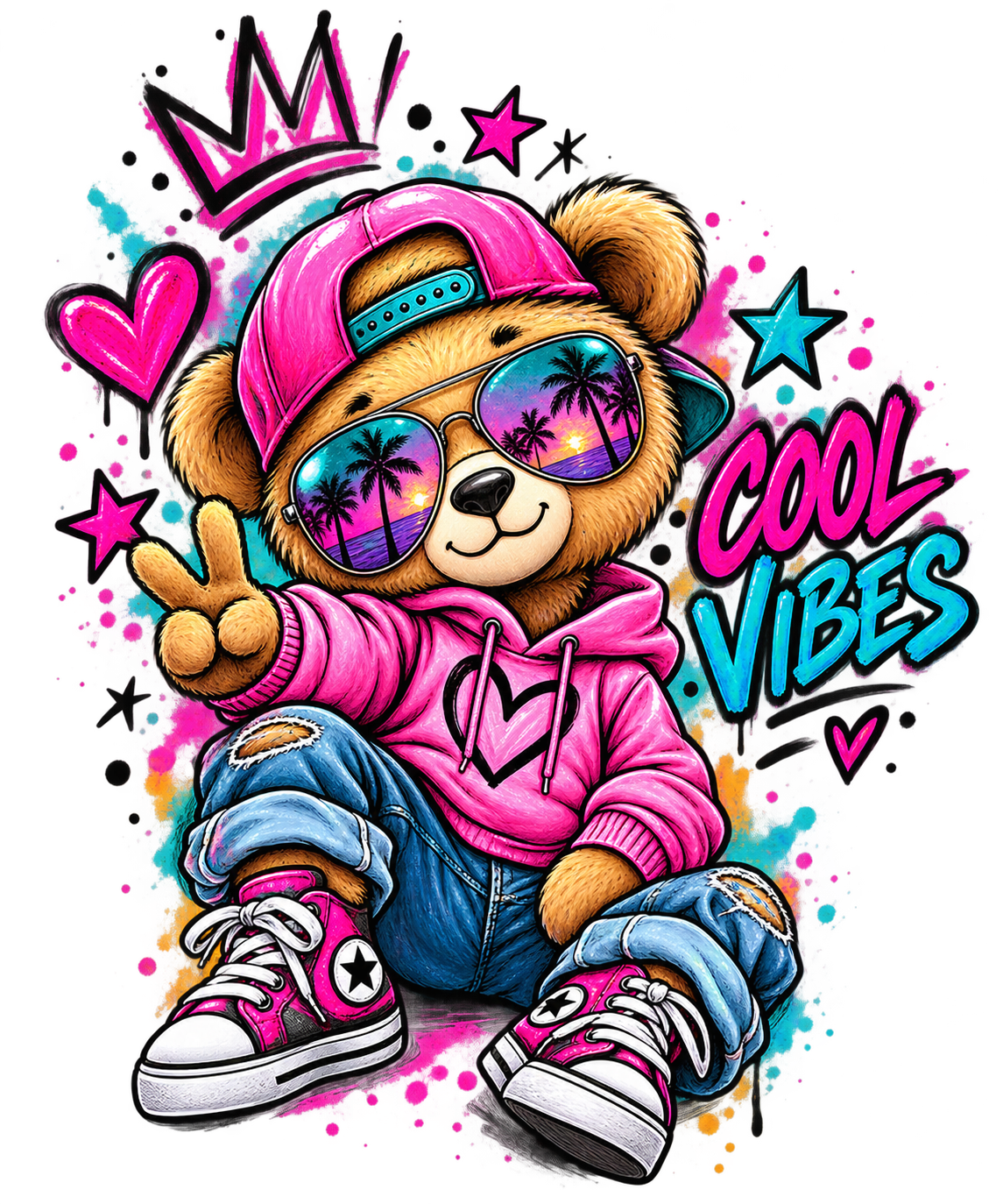 Diseño Oso cool vibes de la colección Good Vibes